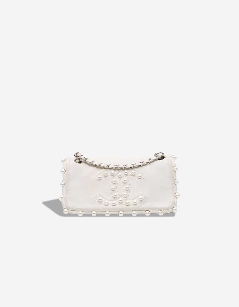 Chanel Pearl Obsession Flap Bag Lamb White Front | Sell your designer bag