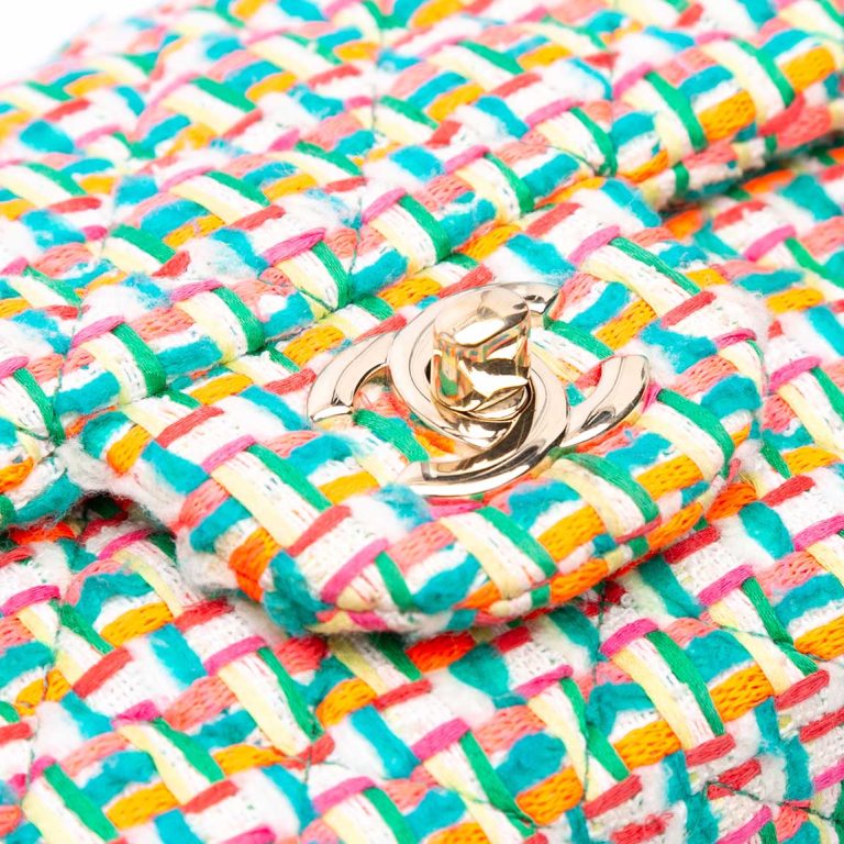 Chanel Timeless Mini Rectangular Tweed Multicolour Front | Sell your designer bag