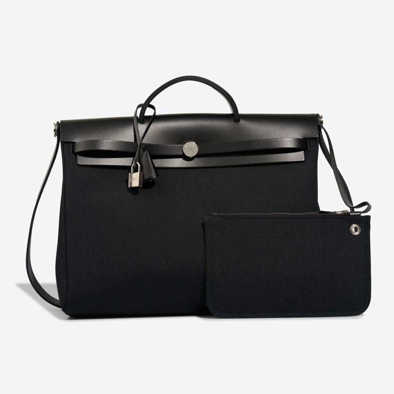 Hermès Herbag 39 Toile / Vache Hunter Noir Front | Sell your designer bag