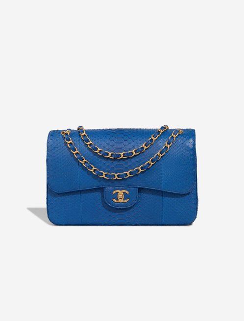Chanel Timeless Jumbo Python Blue Front | Sell your designer bag
