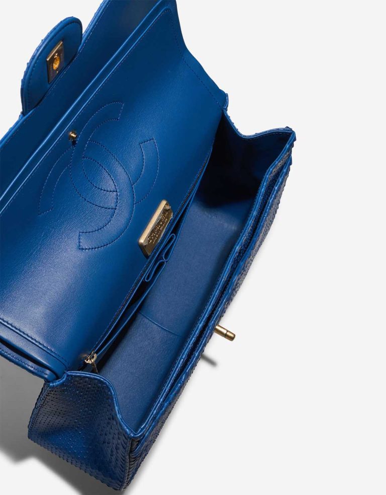 Chanel Timeless Jumbo Python Blue Inside | Sell your designer bag