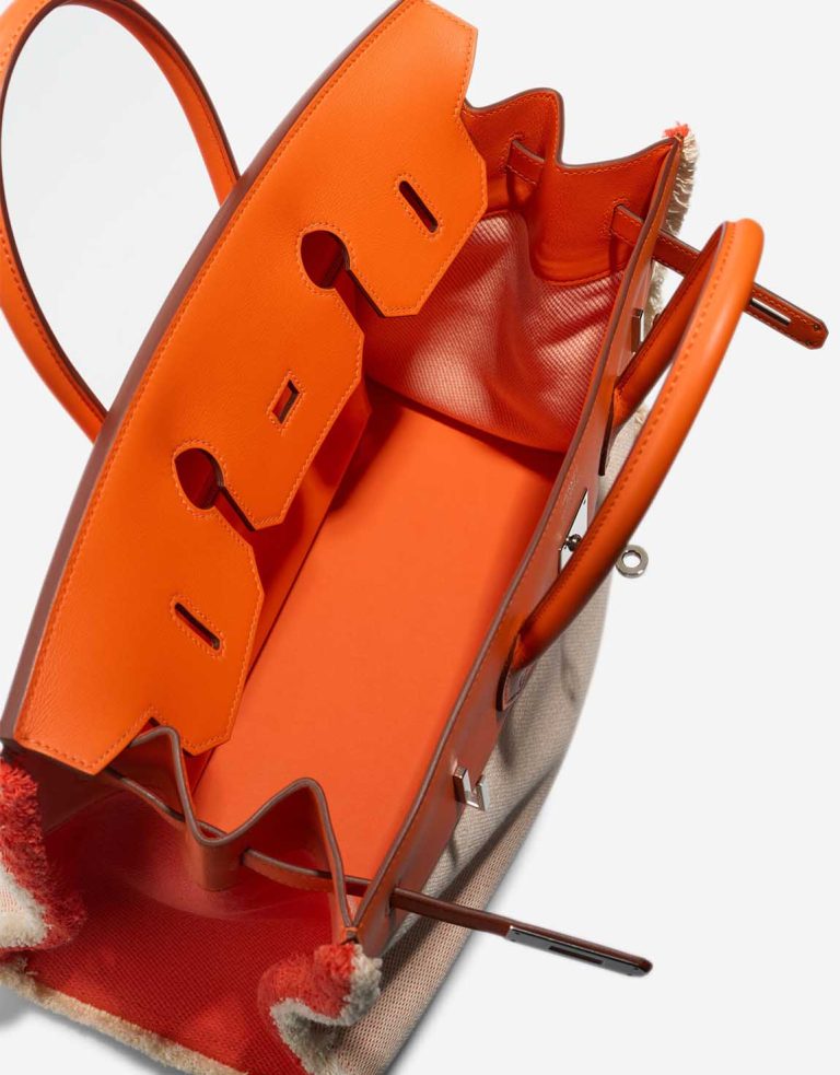 Hermès Birkin Fray 35 Swift / Toile Écru / Orange Poppy Inside | Sell your designer bag