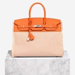 Hermès Birkin Fray 35 Swift / Toile Écru / Orange Poppy Front | Sell your designer bag