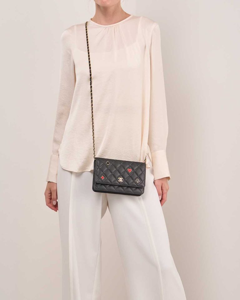 Chanel Timeless Wallet On Chain Caviar Black Front | Sell your designer bag