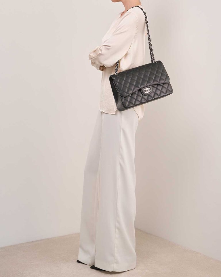 Chanel Timeless Jumbo Caviar Black Front | Sell your designer bag