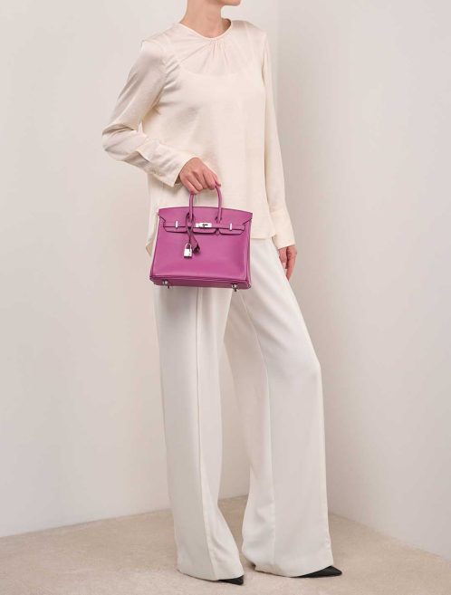 Hermès Birkin 25 Epsom Cyclamen on Model | Sell your designer bag