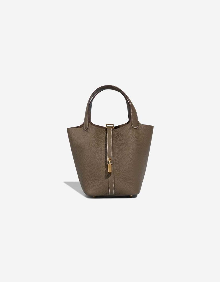 Hermès Picotin 18 Taurillon Clémence Étoupe Front | Sell your designer bag