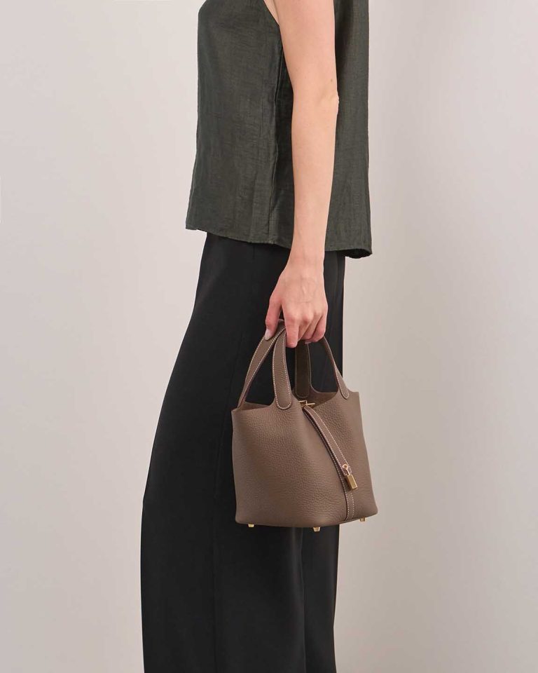 Hermès Picotin 18 Taurillon Clémence Étoupe Front | Sell your designer bag