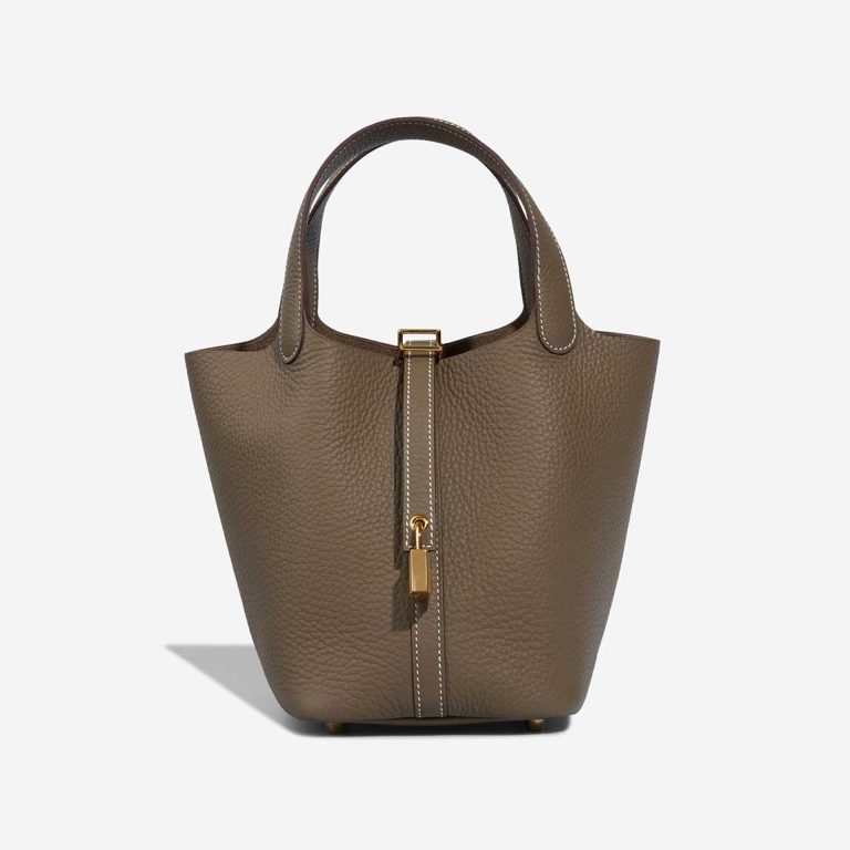 Hermès Picotin 18 Taurillon Clémence Étoupe Front | Sell your designer bag