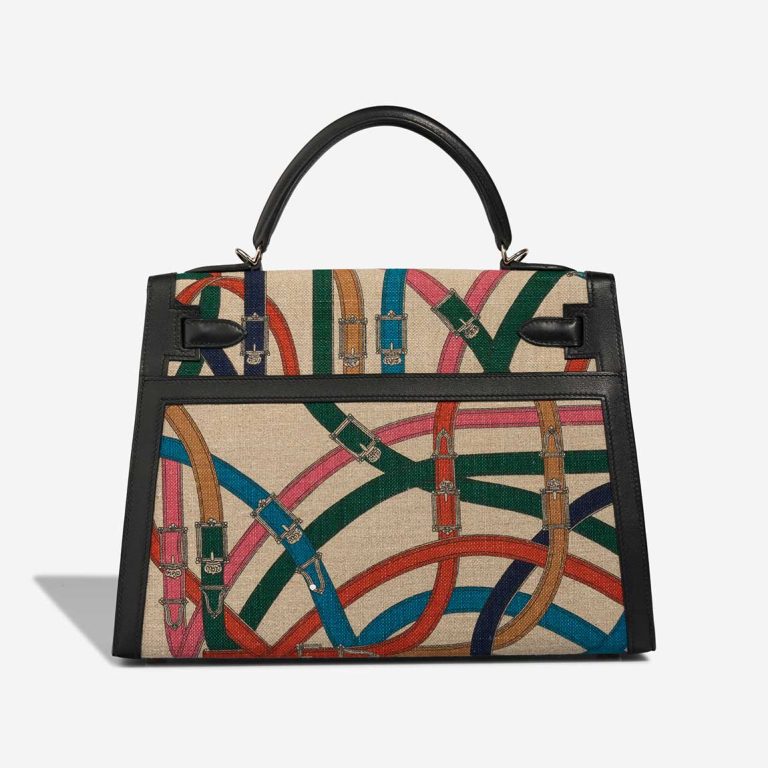 Hermès Kelly 32 Cavalcadour Toile / Swift Black / Multicolour | Sell your designer bag