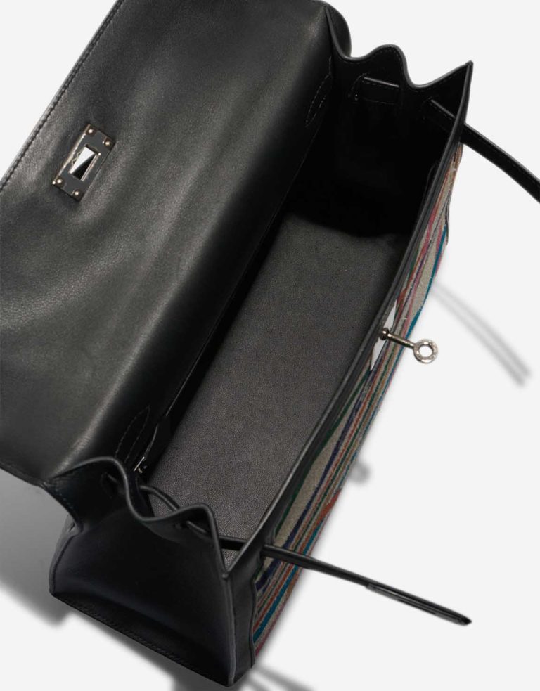 Hermès Kelly 32 Cavalcadour Toile / Swift Black / Multicolour Inside | Sell your designer bag