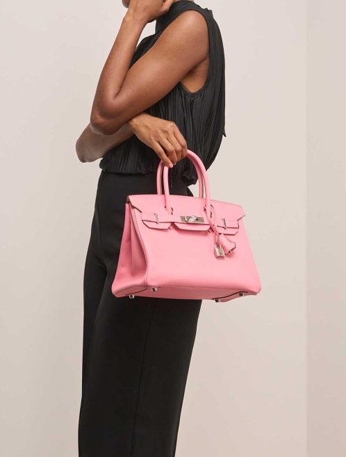 Hermès Birkin 30 Epsom Rose Confetti on Model | Sell your designer bag