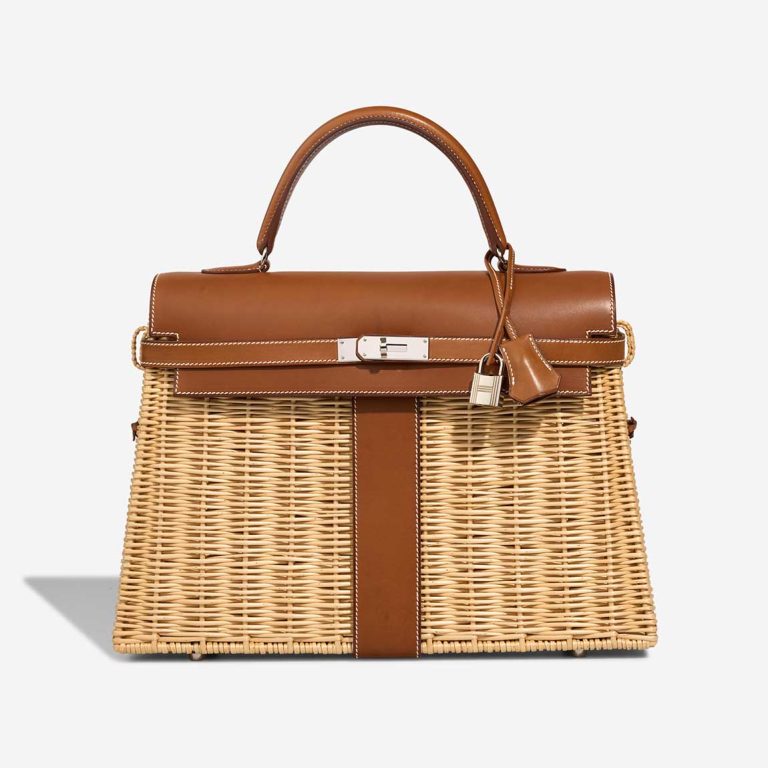 Hermès Kelly Picnic 35 Barenia / Osier Beige / Brown Front | Sell your designer bag