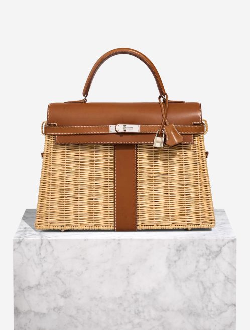 Hermès Kelly Picnic 35 Barenia / Osier Beige / Brown Front | Sell your designer bag