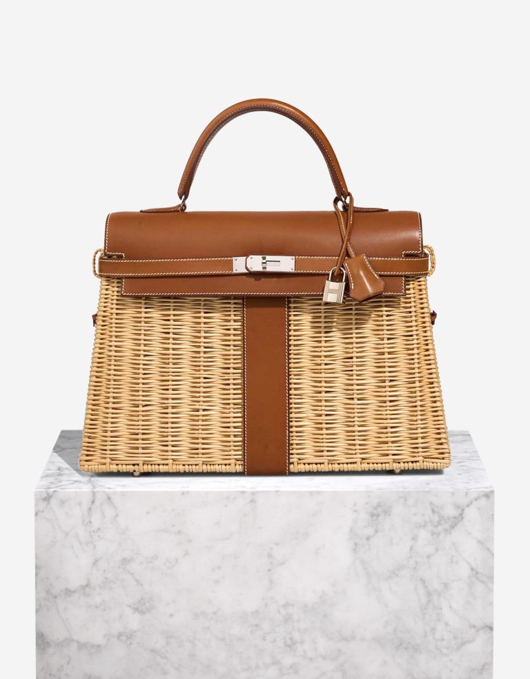 Hermès Kelly Picnic 35 Barenia / Osier Beige / Brown Front | Sell your designer bag