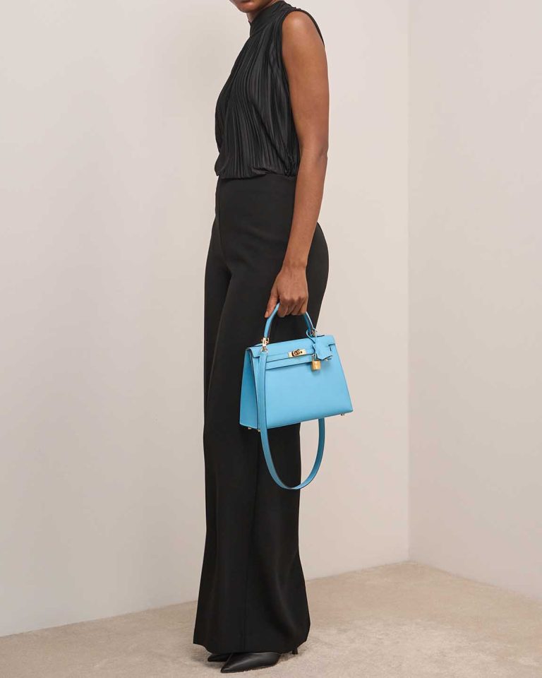 Hermès Kelly 25 Epsom Bleu Céleste Front | Sell your designer bag