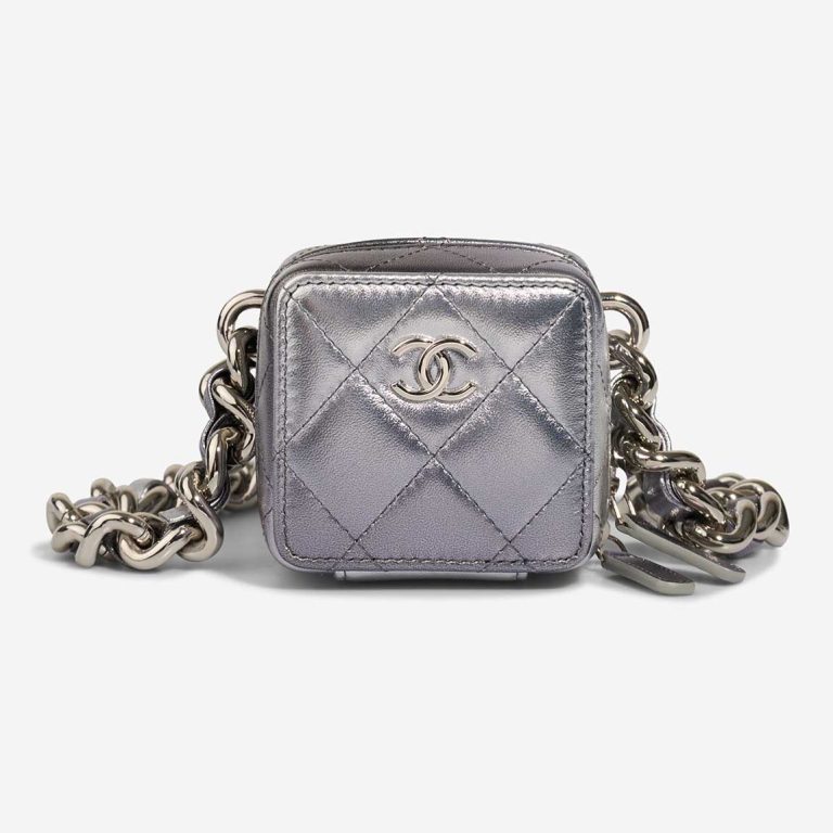 Chanel Timeless Micro Lamb Silver Front | Sell your designer bag