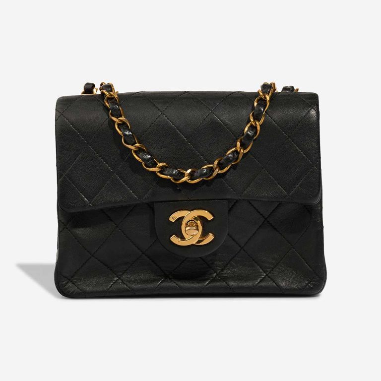 Chanel Timeless Mini Square Lamb Black Front | Sell your designer bag