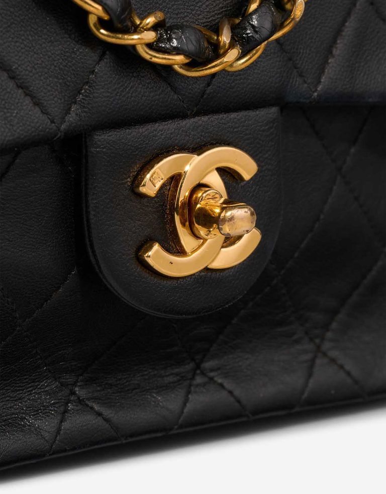 Chanel Timeless Mini Square Lamb Black Closing System | Sell your designer bag