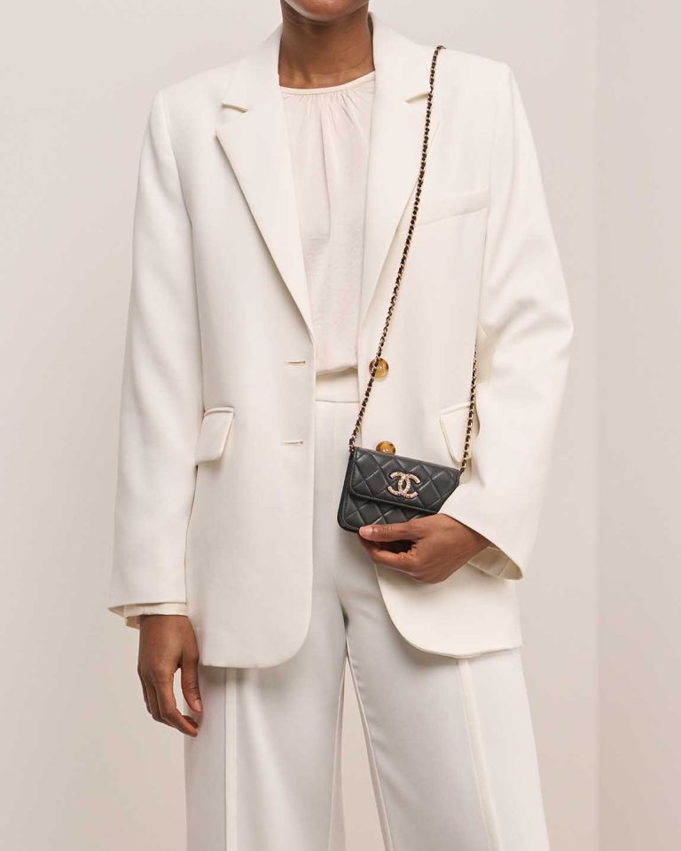 Chanel Timeless Micro Lamb Black Front | Sell your designer bag