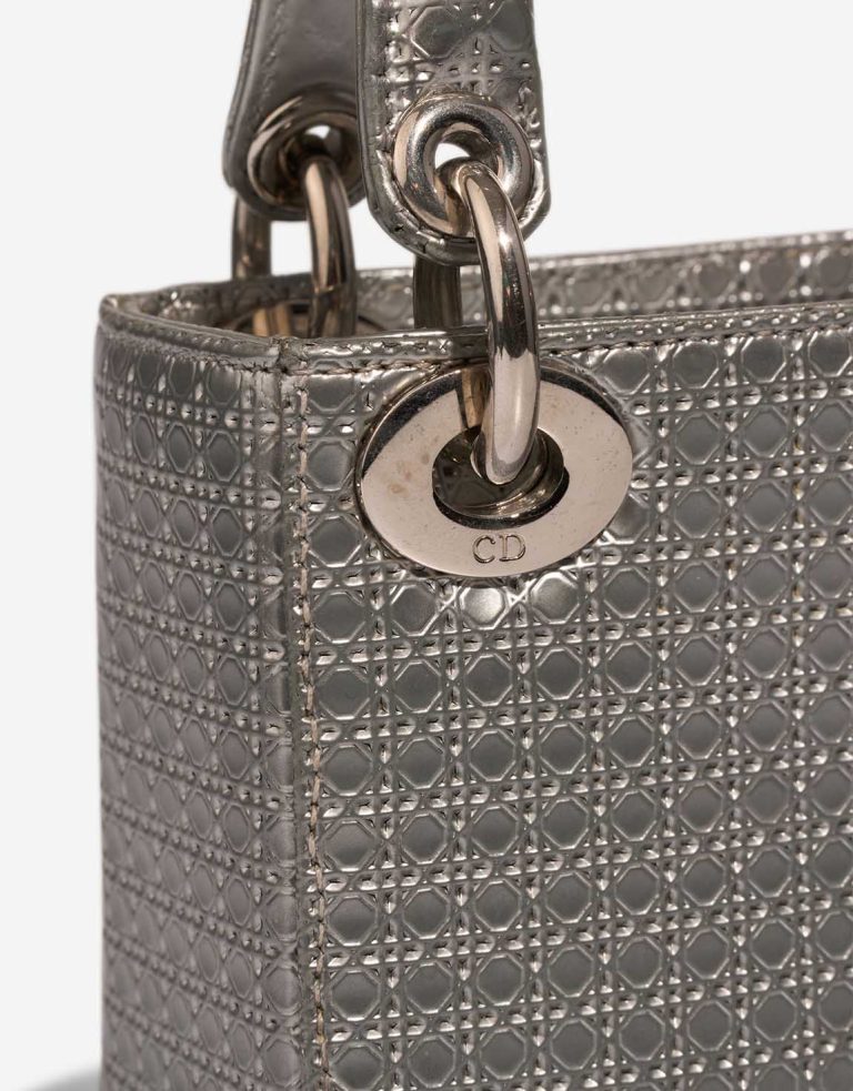 Dior Lady Micro Calf Silver Signs of wear | Sell your designer bag
