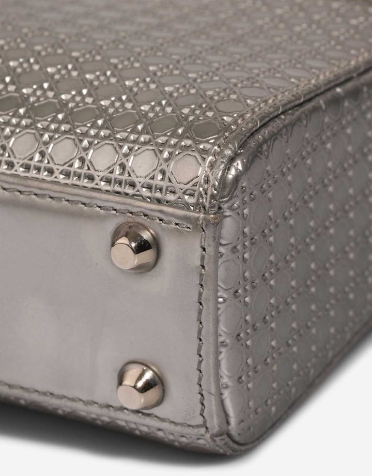 Dior Lady Micro Calf Silver Signs of wear | Sell your designer bag