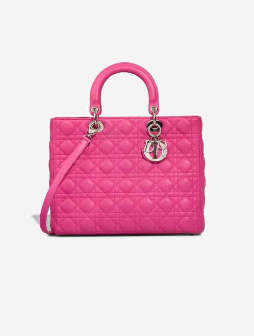 Dior Lady Large Calf Pink Front | Sell your designer bag