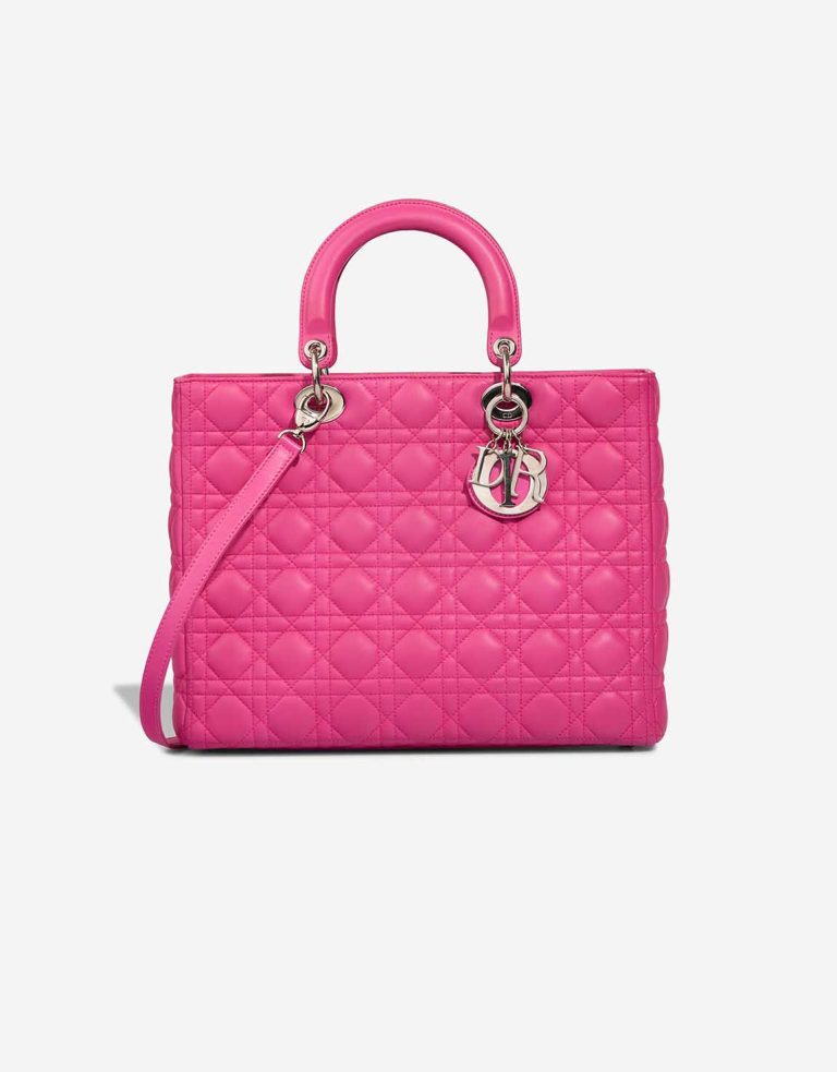 Dior Lady Large Calf Pink Front | Sell your designer bag