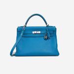 Hermès Kelly 32 Clémence Bleu Hydra Front | Sell your designer bag