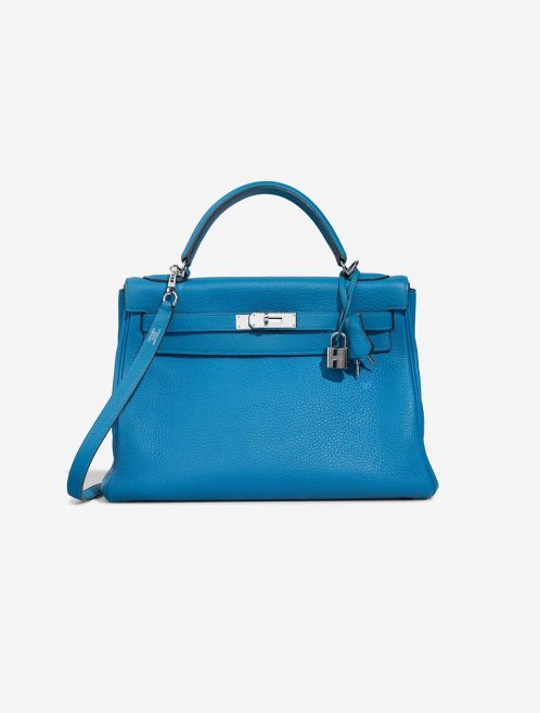 Hermès Kelly 32 Clémence Bleu Hydra Front | Sell your designer bag