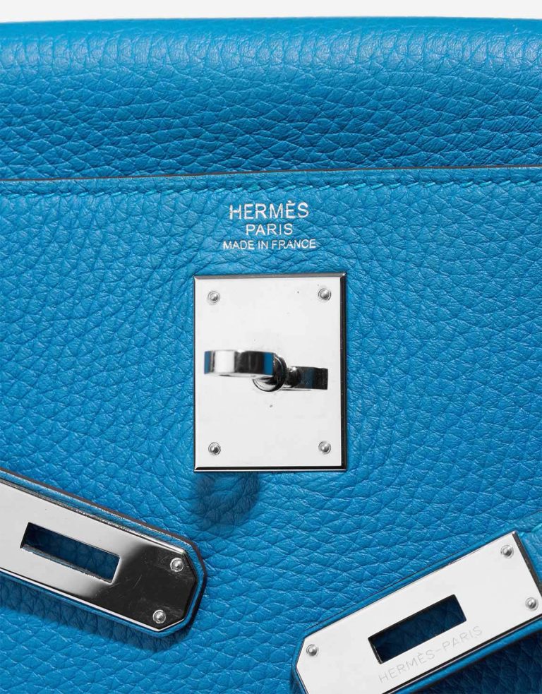 Hermès Kelly 32 Clémence Bleu Hydra Logo | Sell your designer bag