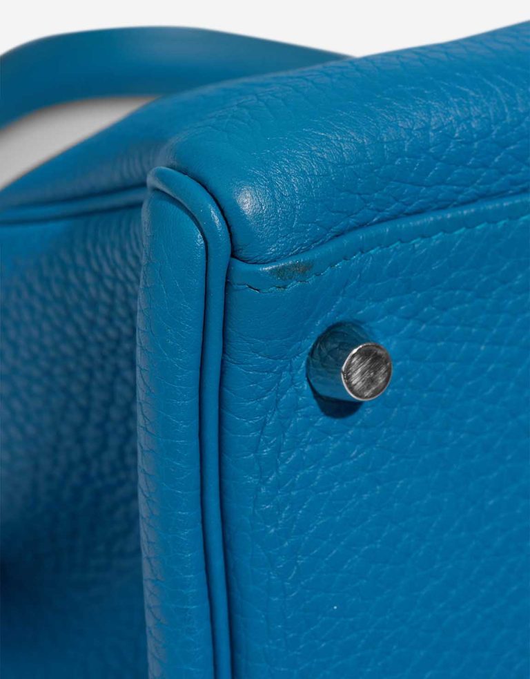 Hermès Kelly 32 Clémence Bleu Hydra Signs of wear | Sell your designer bag