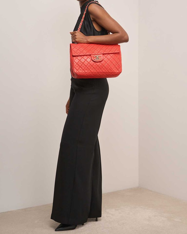 Chanel Timeless Jumbo Lamb Red Front | Sell your designer bag