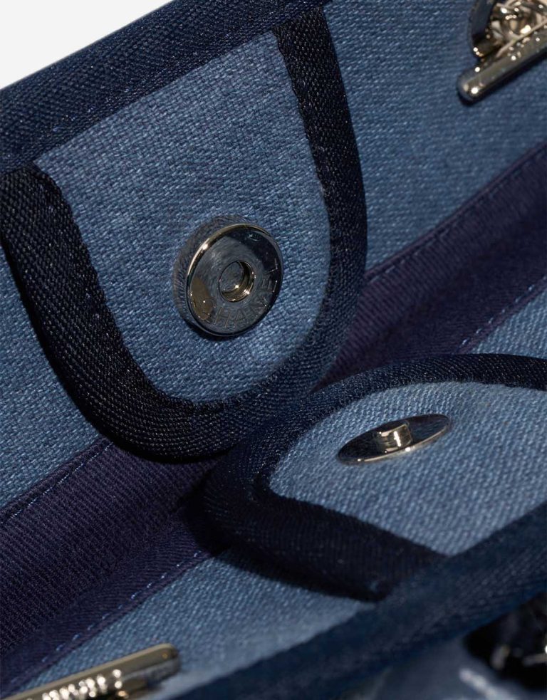 Chanel Deauville Small Canvas Blue Closing System | Sell your designer bag