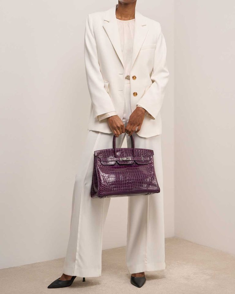 Hermès Birkin 35 Niloticus Crocodile Amethyst Front | Sell your designer bag