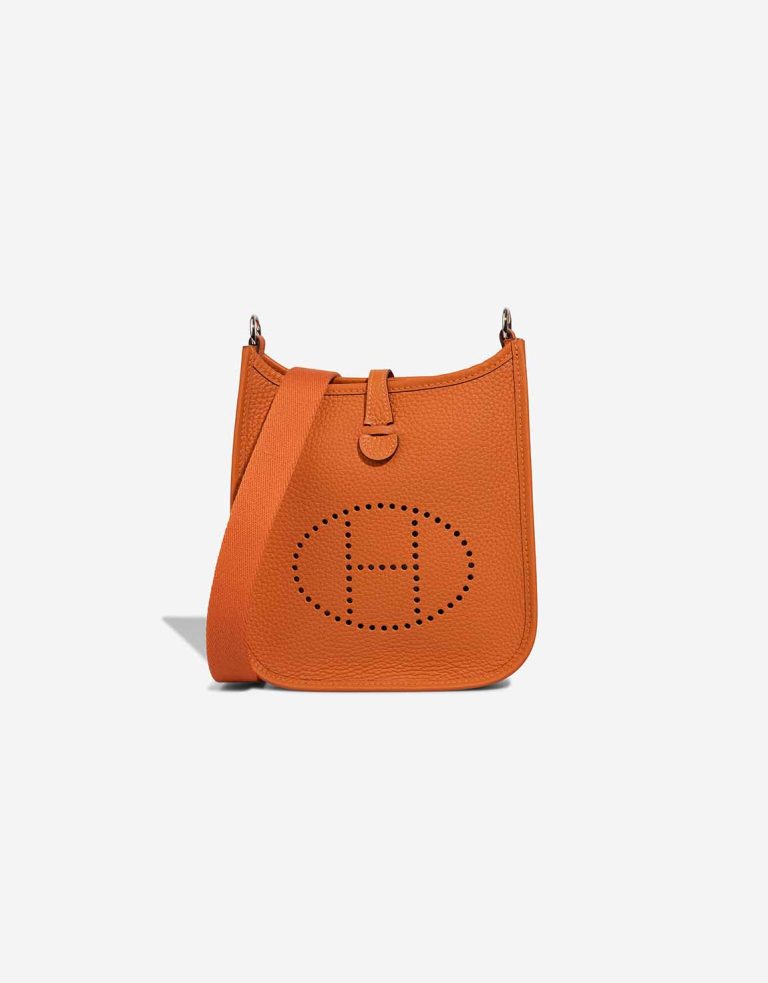 Hermès Evelyne 16 Taurillon Clémence Orange Front | Sell your designer bag