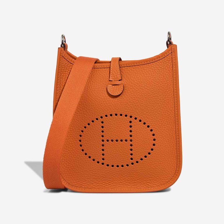 Hermès Evelyne 16 Taurillon Clémence Orange Front | Sell your designer bag