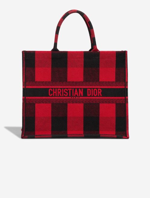 Dior Book Tote Large Canvas Red / Black Front | Sell your designer bag