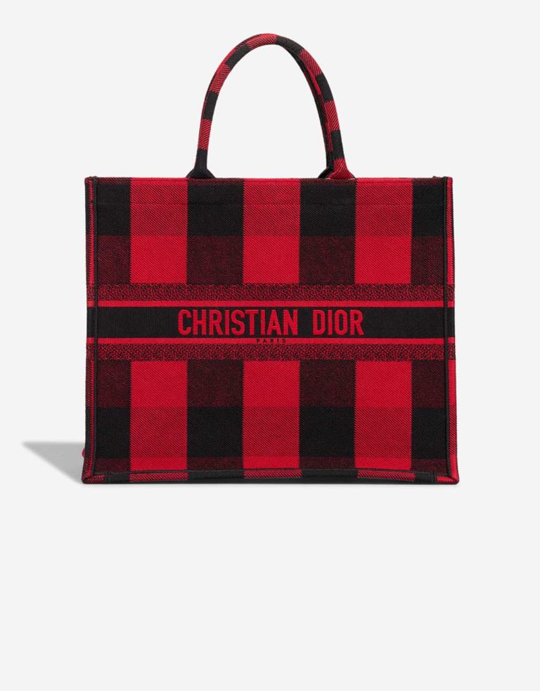Dior Book Tote Large Canvas Red / Black Front | Sell your designer bag