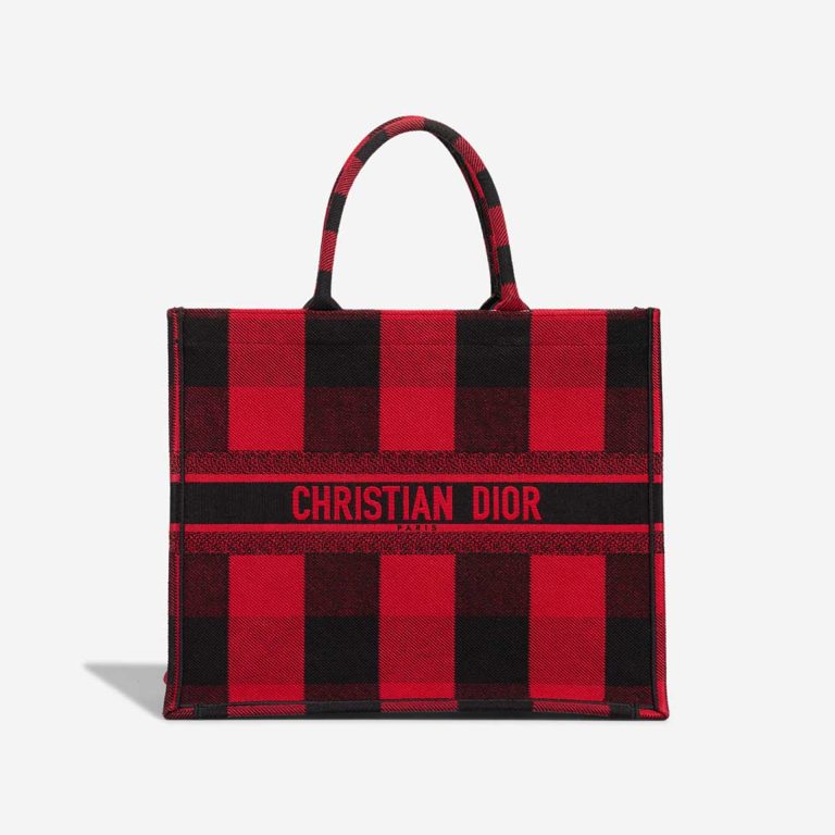 Dior Book Tote Large Canvas Red / Black Front | Sell your designer bag