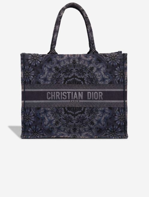 Dior Book Tote Large Canvas Blue Front | Sell your designer bag