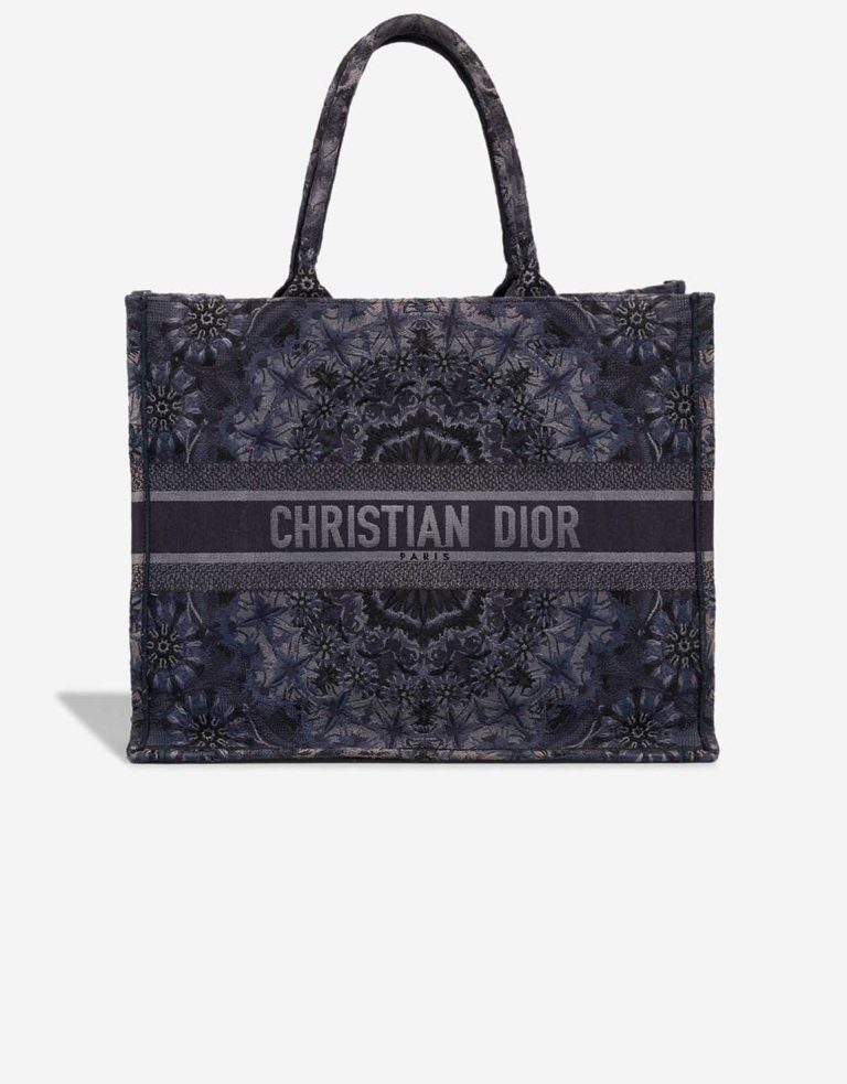 Dior Book Tote Large Canvas Blue Front | Sell your designer bag