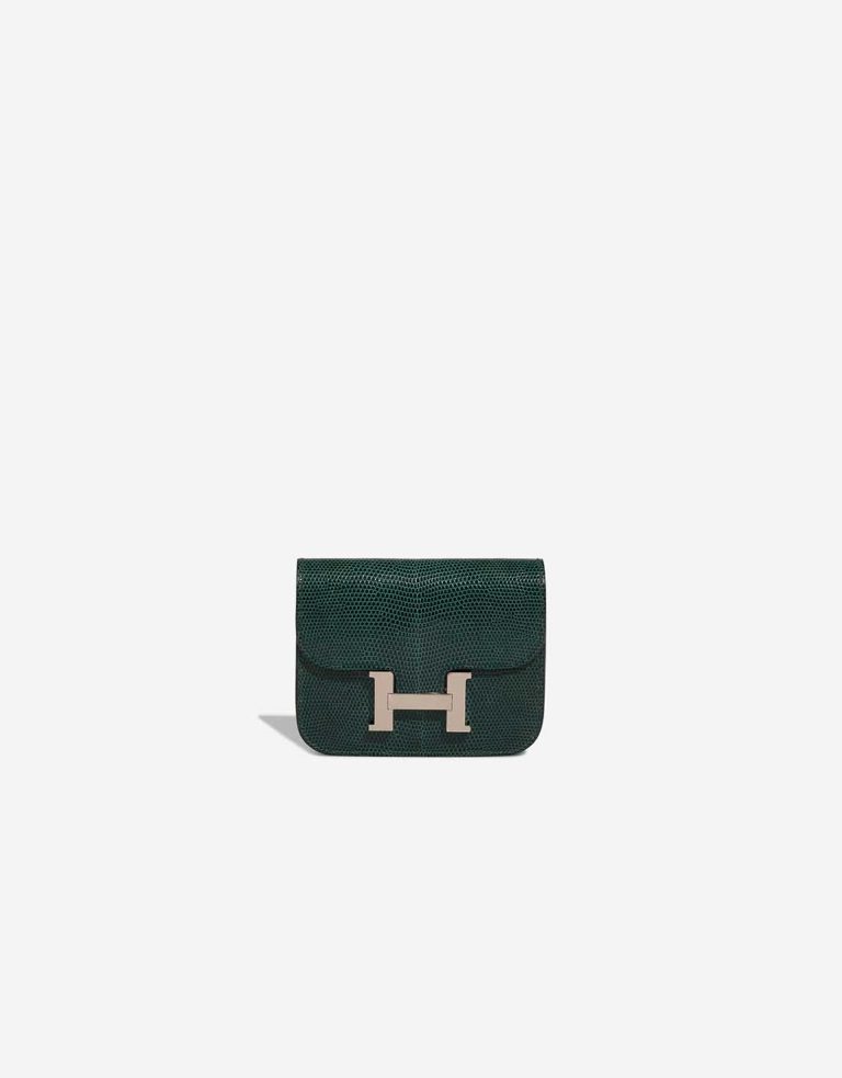 Hermès Constance Slim Wallet Niloticus Lizard Vert Cyprès Front | Sell your designer bag