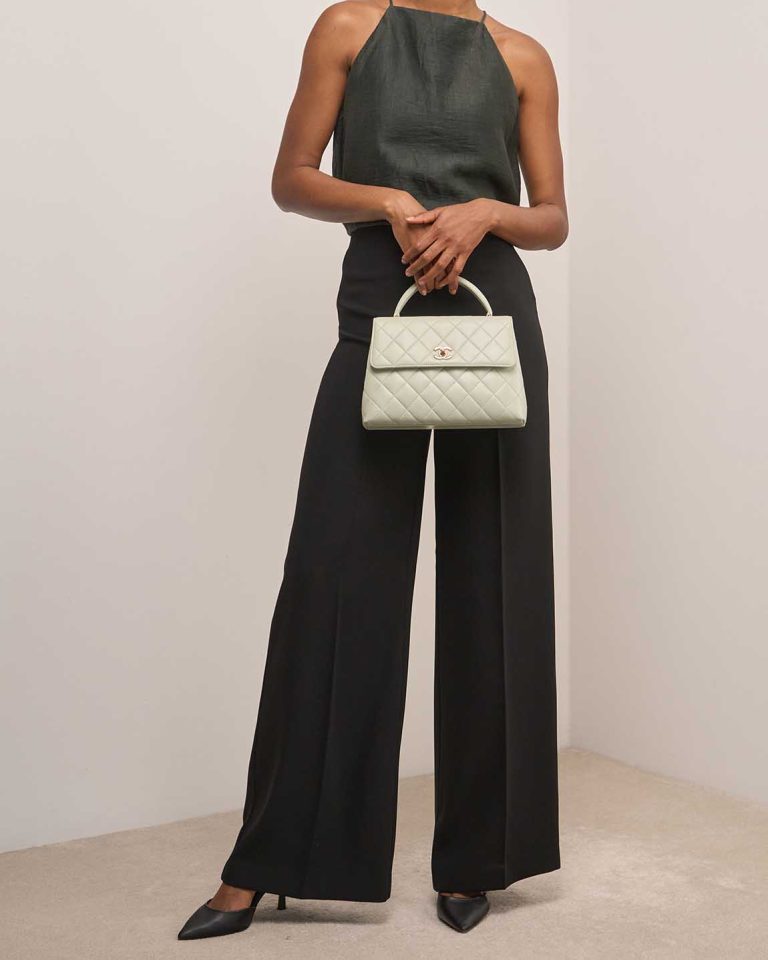 Chanel Timeless Handle Medium Lamb Mint Front | Sell your designer bag
