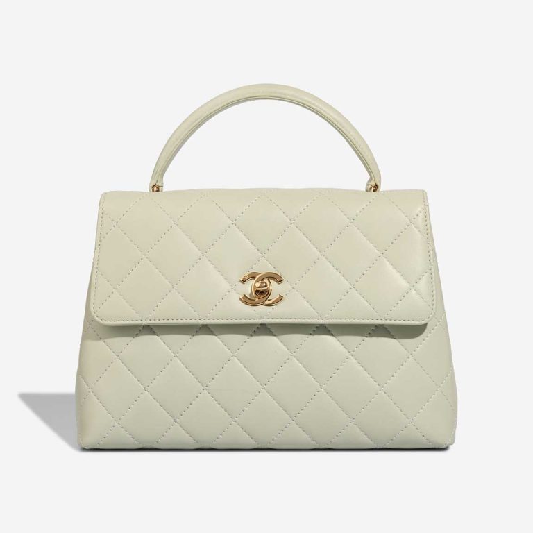 Chanel Timeless Handle Medium Lamb Mint Front | Sell your designer bag