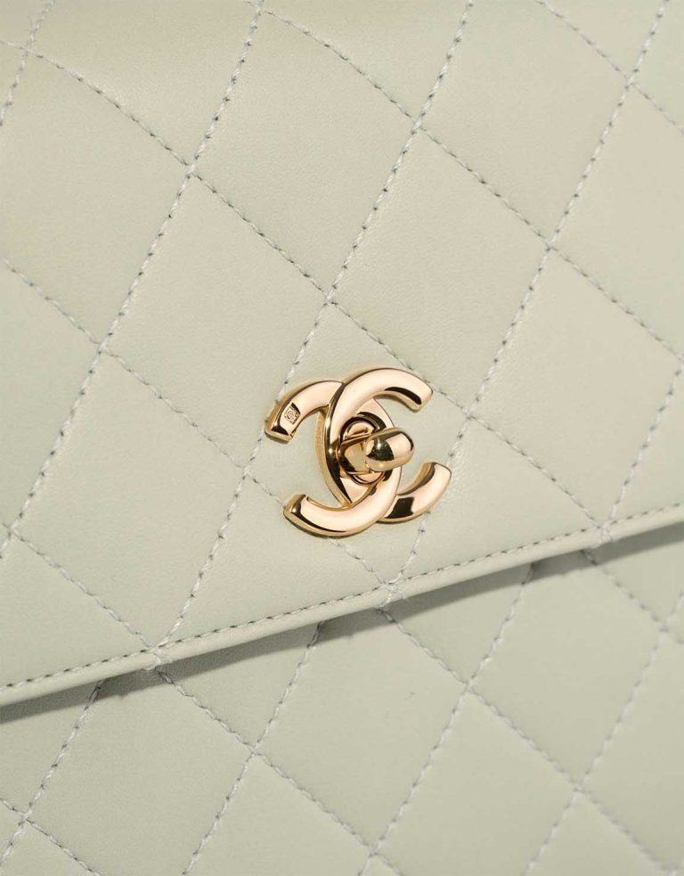 Chanel Timeless Handle Medium Lamb Mint Closing System | Sell your designer bag