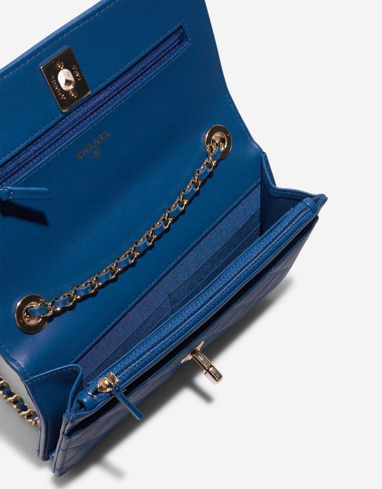 Chanel Timeless Wallet On Chain Lamb Blue Inside | Sell your designer bag