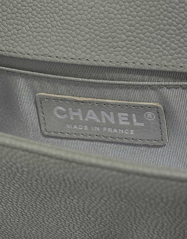 Chanel Boy Small Caviar Grey Logo | Sell your designer bag