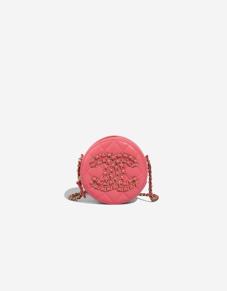 Chanel 19 Round Clutch Lamb Pink Front | Sell your designer bag
