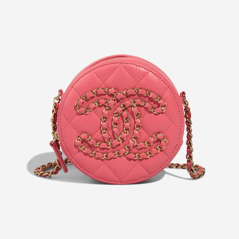 Chanel 19 Round Clutch Lamb Pink Front | Sell your designer bag